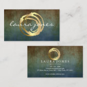 Faux Gold Painted Circle Designer Visitekaartje (Voorkant / Achterkant)