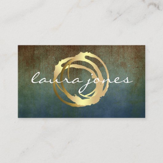 Faux Gold Painted Circle Designer Visitekaartje (Voorkant)