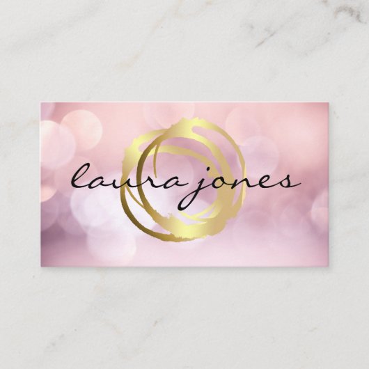 Faux Gold Painted Circle Designer Visitekaartje (Voorkant)
