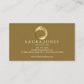 Faux Gold Painted Circle Designer Visitekaartje (Achterkant)