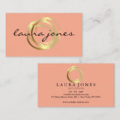 Faux Gold Painted Circle Designer Visitekaartje (Voorkant / Achterkant)