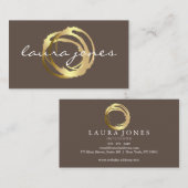 Faux Gold Painted Circle Designer Visitekaartje (Voorkant / Achterkant)