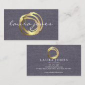 Faux Gold Painted Circle Designer Visitekaartje (Voorkant / Achterkant)
