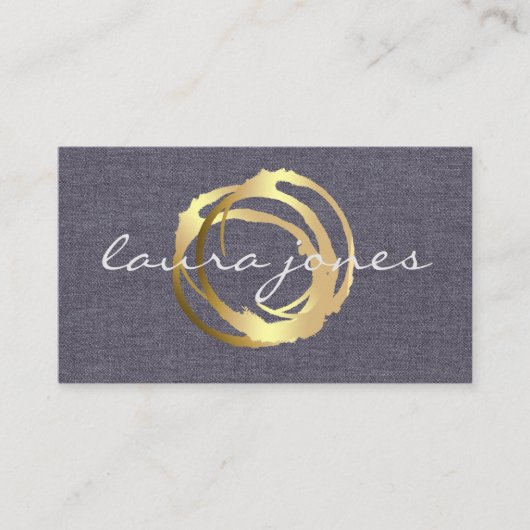 Faux Gold Painted Circle Designer Visitekaartje (Voorkant)