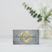 Faux Gold Painted Circle Designer Visitekaartje (Staand voorkant)