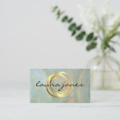 Faux Gold Painted Circle Designer Visitekaartje (Staand voorkant)
