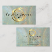 Faux Gold Painted Circle Designer Visitekaartje (Voorkant / Achterkant)