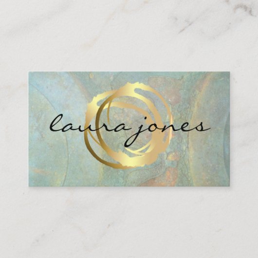 Faux Gold Painted Circle Designer Visitekaartje (Voorkant)