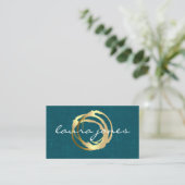 Faux Gold Painted Circle Designer Visitekaartje (Staand voorkant)
