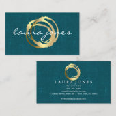 Faux Gold Painted Circle Designer Visitekaartje (Voorkant / Achterkant)