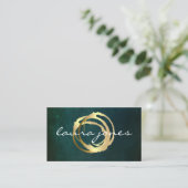 Faux Gold Painted Circle Designer Visitekaartje (Staand voorkant)