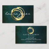Faux Gold Painted Circle Designer Visitekaartje (Voorkant / Achterkant)