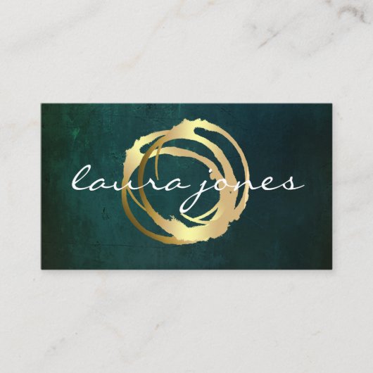 Faux Gold Painted Circle Designer Visitekaartje (Voorkant)