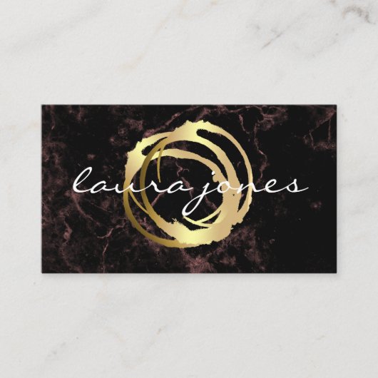 Faux Gold Painted Circle Designer Visitekaartje (Voorkant)