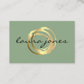 Faux Gold Painted Circle Designer Visitekaartje (Voorkant)
