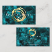 Faux Gold Painted Circle Designer Visitekaartje (Voorkant / Achterkant)