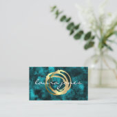 Faux Gold Painted Circle Designer Visitekaartje (Staand voorkant)