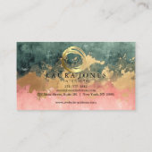 Faux Gold Painted Circle Designer Visitekaartje (Achterkant)