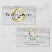 Faux Gold Painted Circle Designer Visitekaartje (Voorkant / Achterkant)