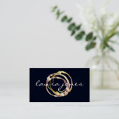 Faux Gold Painted Circle Designer Visitekaartje (Staand voorkant)