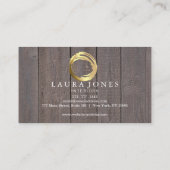 Faux Gold Painted Circle Designer Visitekaartje (Achterkant)