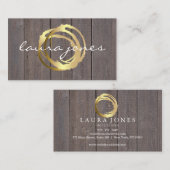 Faux Gold Painted Circle Designer Visitekaartje (Voorkant / Achterkant)