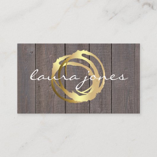 Faux Gold Painted Circle Designer Visitekaartje (Voorkant)
