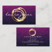 Faux Gold Painted Circle Designer Visitekaartje (Voorkant / Achterkant)