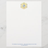 Faux Gold Painted Designer Monogram Letterhead Briefhoofd (Voorkant)