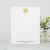 Faux Gold Painted Designer Monogram Letterhead Briefhoofd (Staand voorkant)