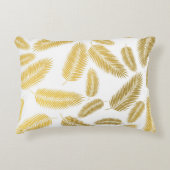 Faux Gold Palm Leaves Pattern Accent Kussen (Voorkant)