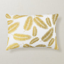 Faux Gold Palm Leaves Pattern
