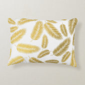 Faux Gold Palm Leaves Pattern Accent Kussen (Achterkant)