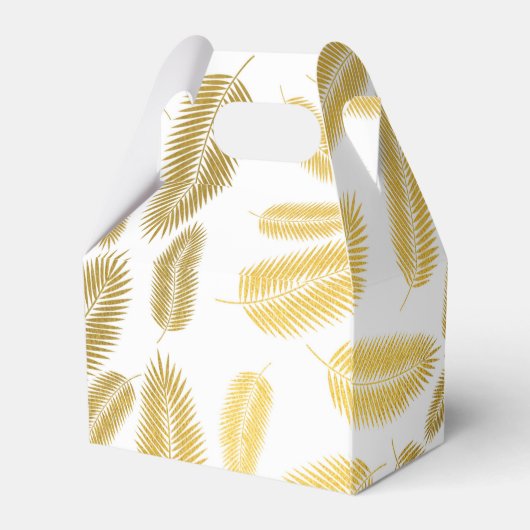 Faux Gold Palm Leaves Pattern Bedankdoosjes (Achterkant)