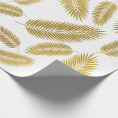 Faux Gold Palm Leaves Pattern Cadeaupapier (Hoek)