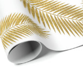 Faux Gold Palm Leaves Pattern Cadeaupapier (Rol Hoek)