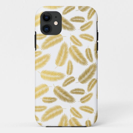 Faux Gold Palm Leaves Pattern Case-Mate iPhone Case (Achterkant)