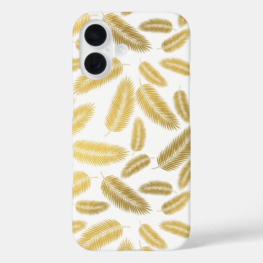 Faux Gold Palm Leaves Pattern Case-Mate iPhone Case (Achterkant)