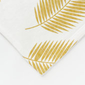 Faux Gold Palm Leaves Pattern Fleece Deken (Hoek)