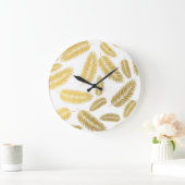 Faux Gold Palm Leaves Pattern Grote Klok (Huis)