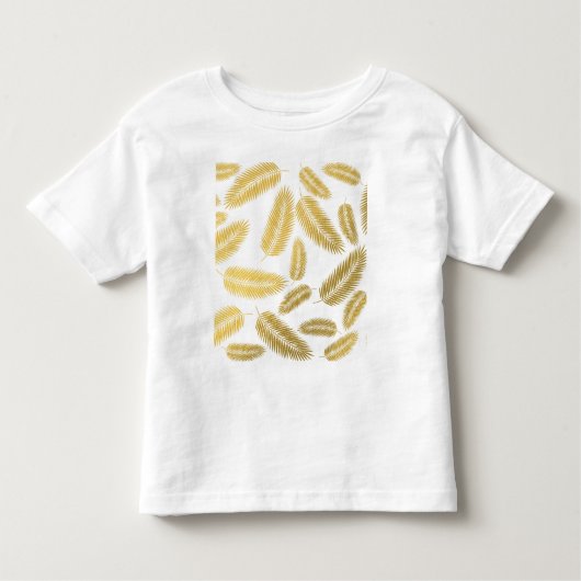 Faux Gold Palm Leaves Pattern Kinder Shirts (Voorkant)