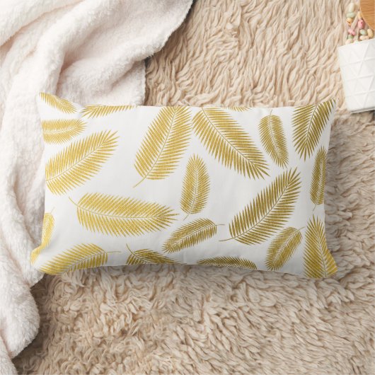 Faux Gold Palm Leaves Pattern Kussen (Deken)