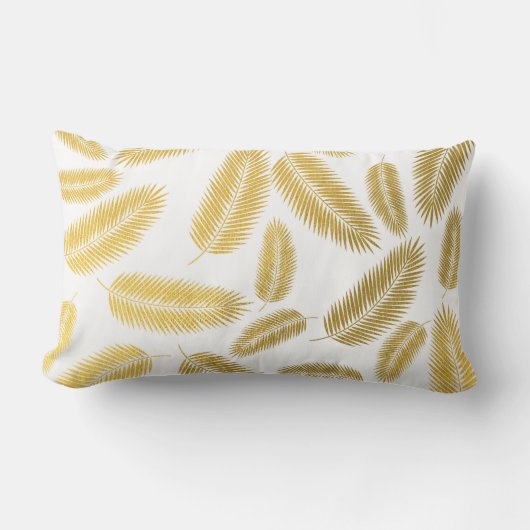 Faux Gold Palm Leaves Pattern Kussen (Voorkant)