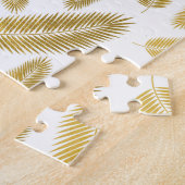 Faux Gold Palm Leaves Pattern Legpuzzel (Zijkant)