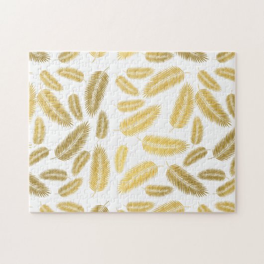Faux Gold Palm Leaves Pattern Legpuzzel (Horizontaal)