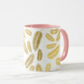 Faux Gold Palm Leaves Pattern Mok (Voorkant rechts)