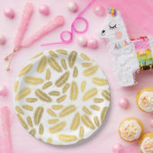 Faux Gold Palm Leaves Pattern Papieren Bordje (Feest)