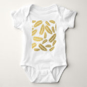 Faux Gold Palm Leaves Pattern Romper (Voorkant)