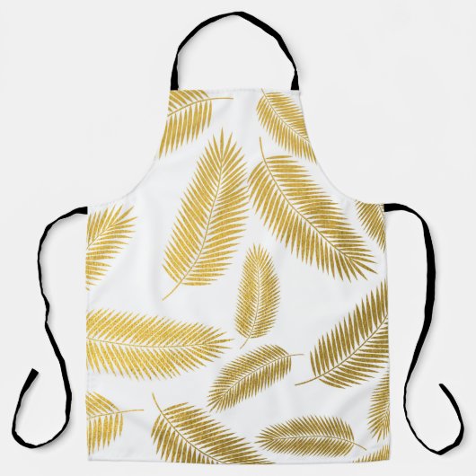 Faux Gold Palm Leaves Pattern Schort (Voorkant)