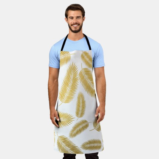 Faux Gold Palm Leaves Pattern Schort (Gedragen)